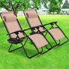 2 PCS Outdoor Folding Zero Gravity Chairs Lounge Chairs Reclining Patio Chairs