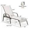 2 Pcs Outdoor Sling Chaise Lounges Reclining Patio Chairs Sunbathing Chairs with Adjustable Backrest