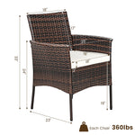 2 Pieces Outdoor Rattan Armchairs Patio Wicker Chair with Removable Cushions