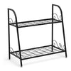 2 Tier Metal Plant Stand Flower Pots Holder with Adjustable Feet