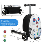 2-in-1 Hardshell Ride on Scooter Suitcase Kids Folding Scooter Luggage with Lighted Wheels & Retractable Handle
