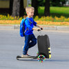 2-in-1 Hardshell Ride on Scooter Suitcase Kids Folding Scooter Luggage with Lighted Wheels & Retractable Handle