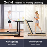 2 in 1 Folding Treadmill Electric Motorized Health Fitness with Dual Display Remote Control