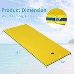 87" x 36" Floating Water Pad 3-Layer Tear Resistant XPE Foam Water Mat Foam Pool Float with Rolling Pillow Design