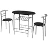 3-Piece Small Dining Table Chair Set Space-Saver Kitchen Bistro Set with Shelf Storage