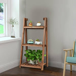3-Tier Folding Wood Flower Stand Plant Rack Storage Display Shelf - Bestoutdor