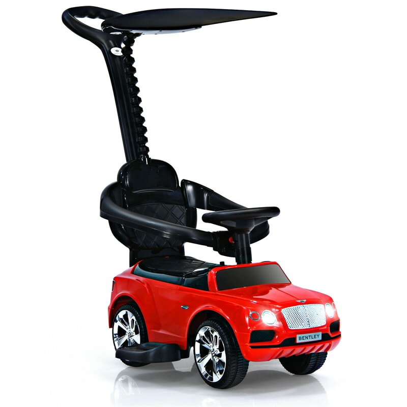 3-in-1 Bentley Kids Ride On Push Car Stroller Sliding Car with Canopy