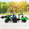 3-in-1 Kids Ride on Tractor Excavator Bulldozer 12V Battery Powered Electric Vehicle with Trailer Digger Shovel Bucket & Remote Control