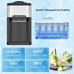 3-in-1 Countertop Water Cooler Dispenser Built-in Ice Maker, Hot & Cold Top-Loading Water Cooler for Home