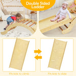 3-in-1 Wooden Montessori Arch Climber Toddler Climbing Toys Climbing Arch Rocker with Ramp & Padding