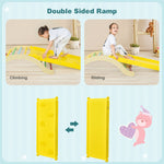 3-in-1 Toddlers Climbing Toys Wooden Montessori Arch Climbing Arch Rocker with Ramp & Padding