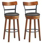 30.5" Swivel Bar Stools Set of 2 Counter Height Dining Chairs with Leather Padded Seats & Ergonomic Backrests