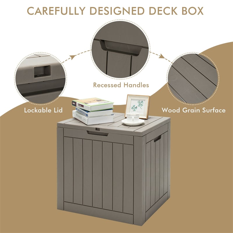 30 Gallon Outdoor Deck Box Patio Storage Container Bench with Lockable Lid
