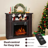 32" Electric Fireplace with Mantel 1400W Freestanding Fireplace Heater with Bookshelves & Remote Control