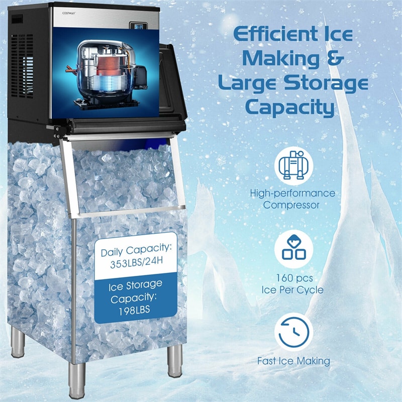 Costway 33 Lb. Daily Production Cube Ice Portable Ice Maker & Reviews