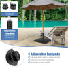 35 LBS Heavy Duty Steel Umbrella Base 20" Square Patio Market Umbrella Stand Weighted Base with 4 Adjustable Footpads