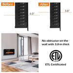 36" Recessed Electric Fireplace Ultra Thin Wall Mounted Fireplace with Touch Screen
