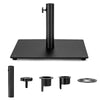 36 lbs Square Patio Umbrella Base Stand with 3 Adapters and Adjustable Foot