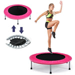 38" Mini Folding Exercise Trampoline Fitness Rebounder with Padding and Springs