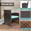 3 Pieces Outdoor Wicker Bistro Set Patio Rattan Furniture Conversation Set with Coffee Table & Cushions