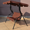 3 Seater Outdoor Patio Canopy Porch Swing Chair with Cushioned Steel Frame