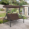 3-Seat Outdoor Patio Porch Swing Chair with Cushion Seat & Adjustable Tilt Canopy