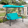 Outdoor Converting Swing Canopy Hammock 3-Seat Porch Swing Glider Chair with  & Adjustable Tilt Canopy, Seat & Back Cushions