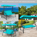 3-Seat Outdoor Patio Porch Swing Chair with Cushion Seat & Adjustable Tilt Canopy