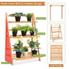 3 Tier Bamboo Hanging Folding Plant Stand Planter Shelf - Bestoutdor