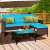 Bestoutdor 3 Pcs Outdoor PE Rattan Furniture Set Corner Sofa Set