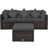 4-Piece Outdoor Wicker Sectional Sofa Set Rattan Patio Conversation Set with Cushions