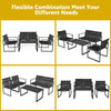 4-Piece Patio Furniture Conversation Set with Loveseat and Coffee Table