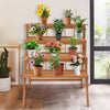 4-Tier Wooden Step Ladder Plant Stand Flower Pot Rack Display Holder