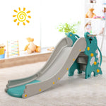 4-in-1 Toddler Large Climber Slide Playset with Long Slipping Slope Basketball Hoop & Ring Toss for Indoor Outdoor Use