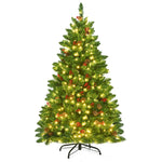 4.5FT Pre-Lit Hinged Christmas Tree with 300 LED Lights and Metal Stand