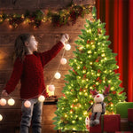 4.5FT Pre-Lit Hinged Christmas Tree with 300 LED Lights and Metal Stand