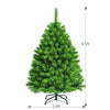 4.5ft Unlit Green Flocked Artificial Christmas Tree with Metal Stand