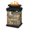 40000 BTU Outdoor Propane Firebowl Column Fire Pit Heater
