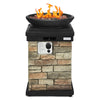 40000 BTU Propane Firebowl Column Outdoor Gas Column Fire Pit Heater with Weather Resistant Cover