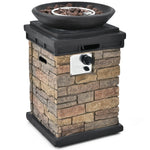 40000 BTU Propane Firebowl Column Outdoor Gas Column Fire Pit Heater with Weather Resistant Cover