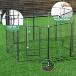 40" 8 Panel Outdoor Dog Fence with Gate, Heavy Duty Portable Dog Kennel Pet Puppy Dog Playpen Dog Exercise Pen for Yard