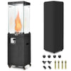 Glass Tube Propane Patio Heater 41,000 BTU Freestanding Outdoor Gas Heater with Protective Cover & Wheels