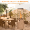 41,000 BTU Glass Tube Propane Patio Heater Freestanding Outdoor Gas Heater with Protective Cover & Wheels