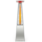 42,000 BTU 90" Pyramid Patio Propane Heater with Wheels & Quartz Glass Tube, Stainless Steel Standing Outdoor Gas Heater for Backyard, Porch, Deck
