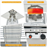 42,000 BTU 90" Pyramid Patio Propane Heater with Wheels & Quartz Glass Tube, Stainless Steel Standing Outdoor Gas Heater for Backyard, Porch, Deck