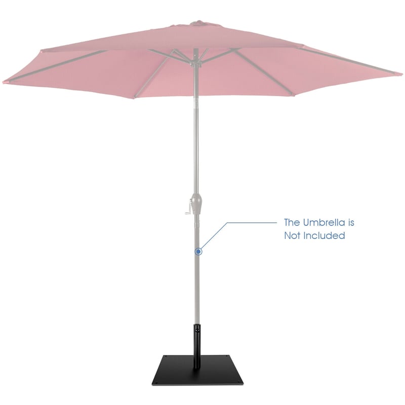 42LBS Heavy Duty Steel Umbrella Base 25" Square Patio Umbrella Base Stand Market Umbrella Holder for 1.6"-1.9" Umbrella Poles