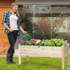 Wood Raised Garden Bed Elevated Planter Box for Vegetables Flowers - 47.5" L x 17" W