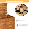 47 Gallon Acacia Wood Deck Box 2-in-1 Outdoor Storage Bench Box for Garden Backyard