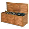 47 Gallon Acacia Wood Deck Box Outdoor Storage Bench for Garden Backyard