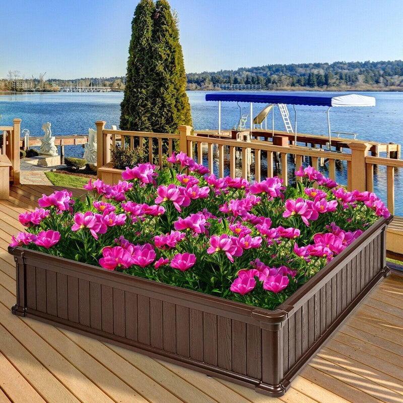 48.5" L x 48.5" W Raised Garden Bed Outdoor Rectangle Plant Box - Bestoutdor